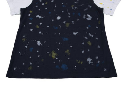 Y's for men Paint Print Panel T-Shirt White Size 2