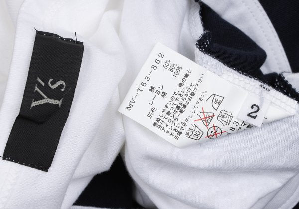 Y's for men Paint Print Panel T-Shirt White Size 2