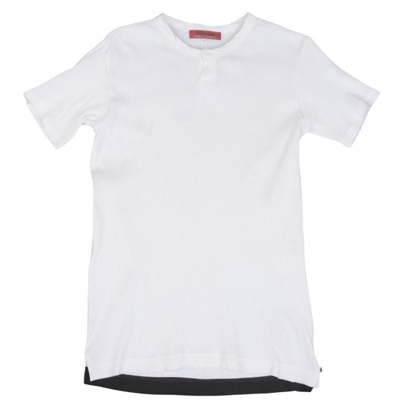 Y's for men Cotton Ribbed Hem T-Shirt White Size 2