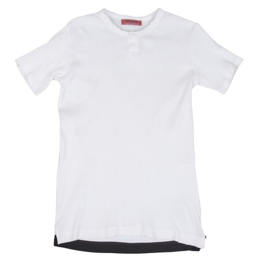 Y's for men Cotton Ribbed Hem T-Shirt White Size 2