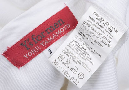 Y's for men Cotton Ribbed Hem T-Shirt White Size 2
