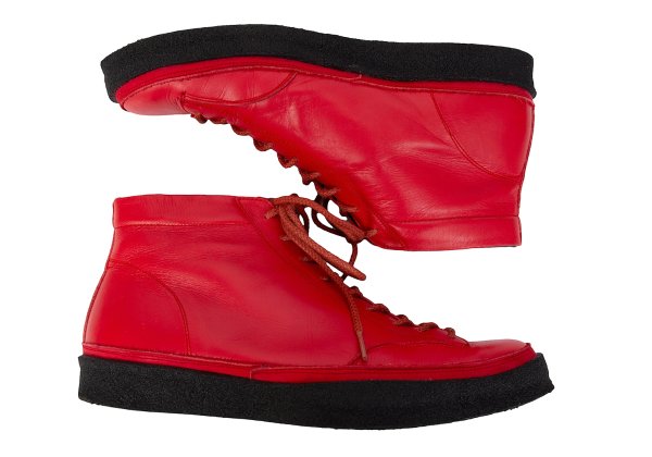 Yohji Yamamoto POUR HOMME Crepe Sole Red Black Sneakers Size 27cm