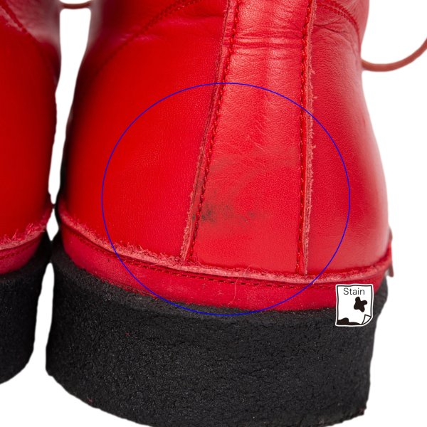 Yohji Yamamoto POUR HOMME Crepe Sole Red Black Sneakers Size 27cm
