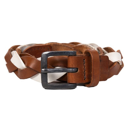Y's for men Braided Leather Belt White
