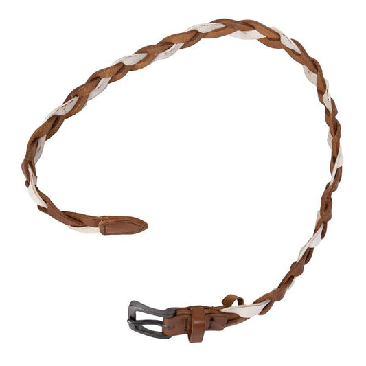 Y's for men Braided Leather Belt White