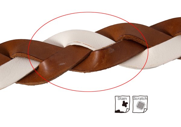 Y's for men Braided Leather Belt White