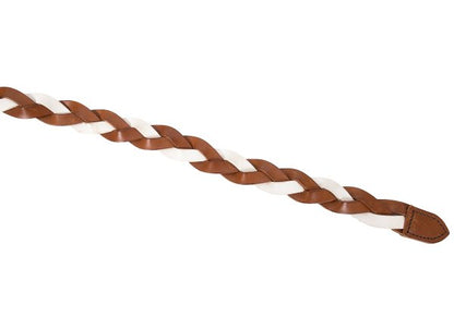 Y's for men Braided Leather Belt White