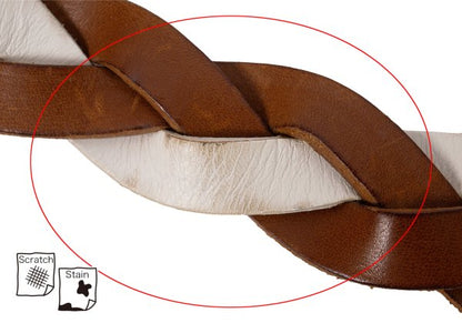 Y's for men Braided Leather Belt White