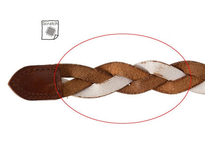 Y's for men Braided Leather Belt White