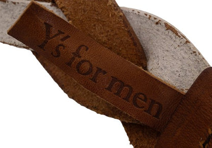 Y's for men Braided Leather Belt White