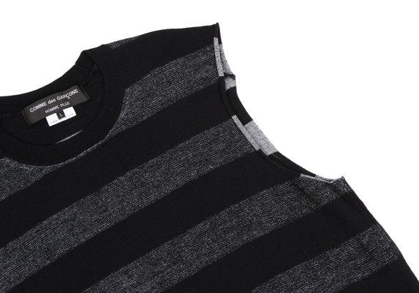 COMME des GARCONS HOMME PLUS 21SS Vest Black/Silver Knit Size L