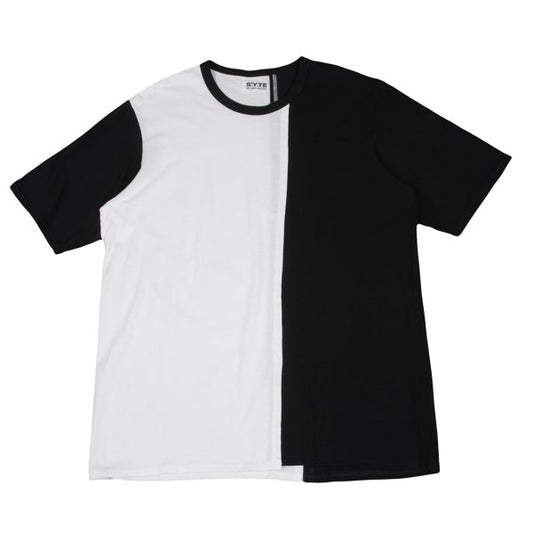 S'YTE Two-Tone Slit T-Shirt Black White Size 3