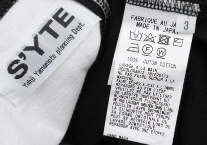 S'YTE Two-Tone Slit T-Shirt Black White Size 3