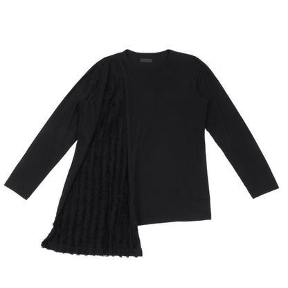 S'YTE Black Fringe Panel Long Sleeve Top Cotton Size 3