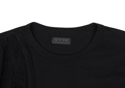 S'YTE Black Fringe Panel Long Sleeve Top Cotton Size 3