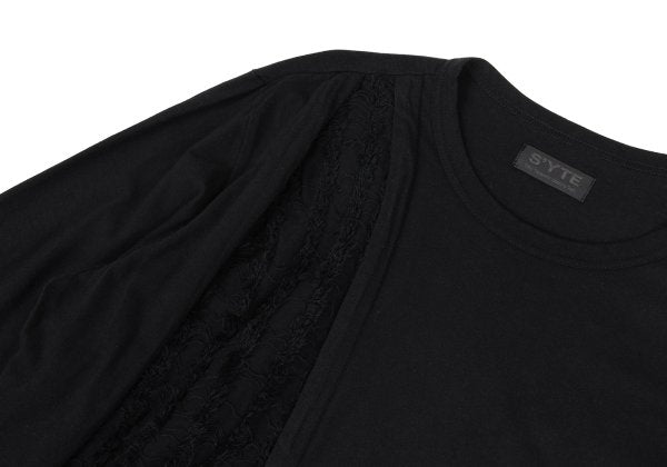 S'YTE Black Fringe Panel Long Sleeve Top Cotton Size 3