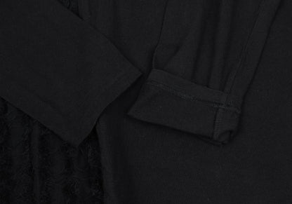 S'YTE Black Fringe Panel Long Sleeve Top Cotton Size 3