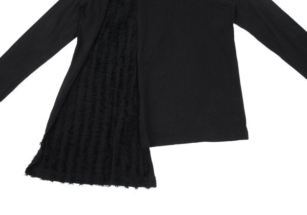 S'YTE Black Fringe Panel Long Sleeve Top Cotton Size 3