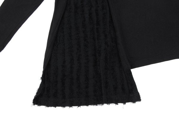 S'YTE Black Fringe Panel Long Sleeve Top Cotton Size 3