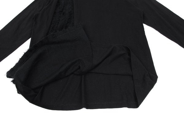 S'YTE Black Fringe Panel Long Sleeve Top Cotton Size 3