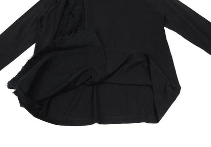 S'YTE Black Fringe Panel Long Sleeve Top Cotton Size 3