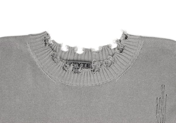 S'YTE 25SS Crushed Cotton Short Sleeve Knit Gray Size 3