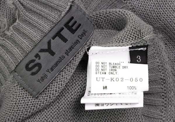 S'YTE 25SS Crushed Cotton Short Sleeve Knit Gray Size 3