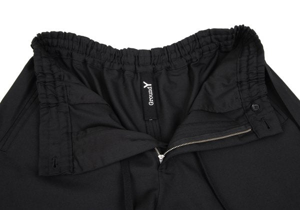 Ground Y Wool Poly Gabardine Layered Pants Black Size 3