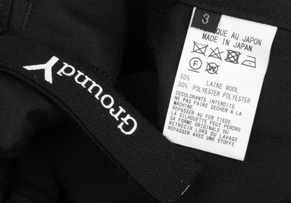 Ground Y Wool Poly Gabardine Layered Pants Black Size 3