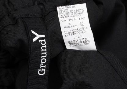 Ground Y Wool Poly Gabardine Layered Pants Black Size 3