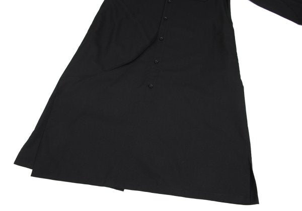 Ground Y Wool Poly Gabardine Cutwork Long Shirt Black Size 1