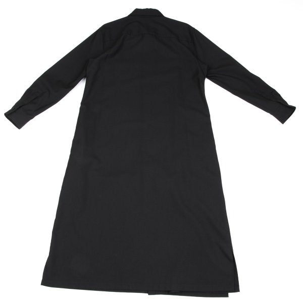 Ground Y Wool Poly Gabardine Cutwork Long Shirt Black Size 1