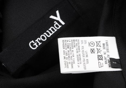 Ground Y Wool Poly Gabardine Cutwork Long Shirt Black Size 1