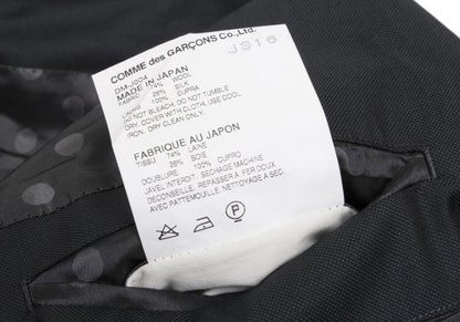 COMME des GARCONS HOMME DEUX Wool Silk Jacket Black Size L