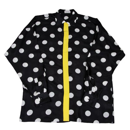 GIANNI VERSACE Silk Taping Dot Long Shirt Black Size 48