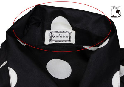 GIANNI VERSACE Silk Taping Dot Long Shirt Black Size 48