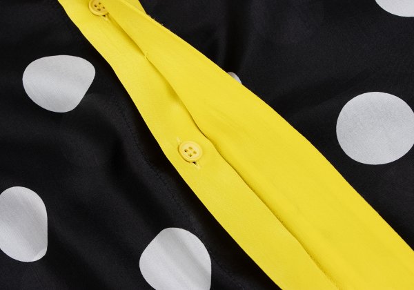 GIANNI VERSACE Silk Taping Dot Long Shirt Black Size 48