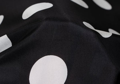 GIANNI VERSACE Silk Taping Dot Long Shirt Black Size 48