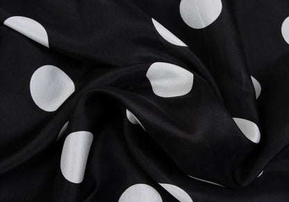 GIANNI VERSACE Silk Taping Dot Long Shirt Black Size 48