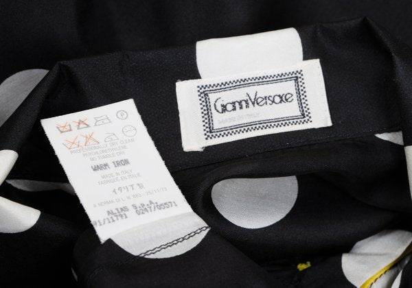 GIANNI VERSACE Silk Taping Dot Long Shirt Black Size 48