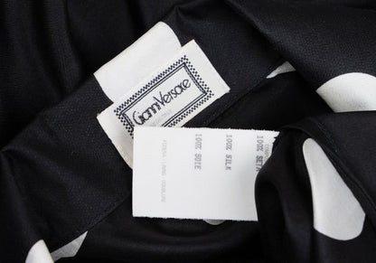 GIANNI VERSACE Silk Taping Dot Long Shirt Black Size 48