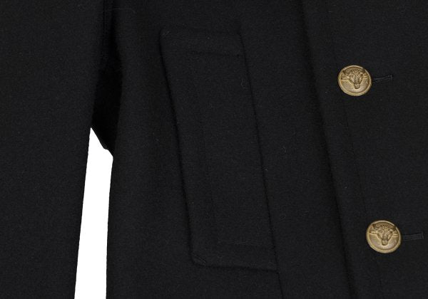 Jean Paul GAULTIER HOMME Wool Metal Coat Black Size 48