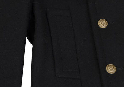 Jean Paul GAULTIER HOMME Wool Metal Coat Black Size 48