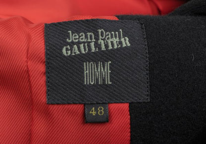 Jean Paul GAULTIER HOMME Wool Metal Coat Black Size 48