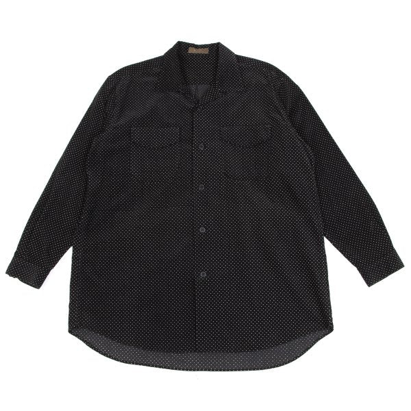 Y's for men Dotted Corduroy Open Collar Shirt Black Size M