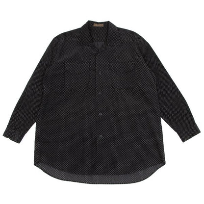 Y's for men Dotted Corduroy Open Collar Shirt Black Size M