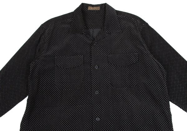 Y's for men Dotted Corduroy Open Collar Shirt Black Size M