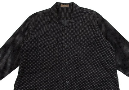 Y's for men Dotted Corduroy Open Collar Shirt Black Size M