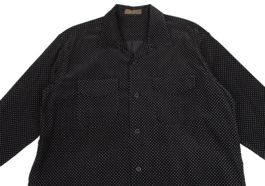 Y's for men Dotted Corduroy Open Collar Shirt Black Size M