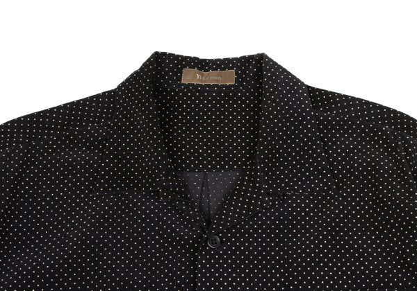 Y's for men Dotted Corduroy Open Collar Shirt Black Size M